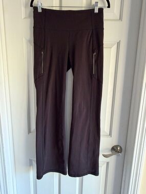 Athleta Rainer Wide-Leg High-Rise Black Yoga Pants with Zip Pockets